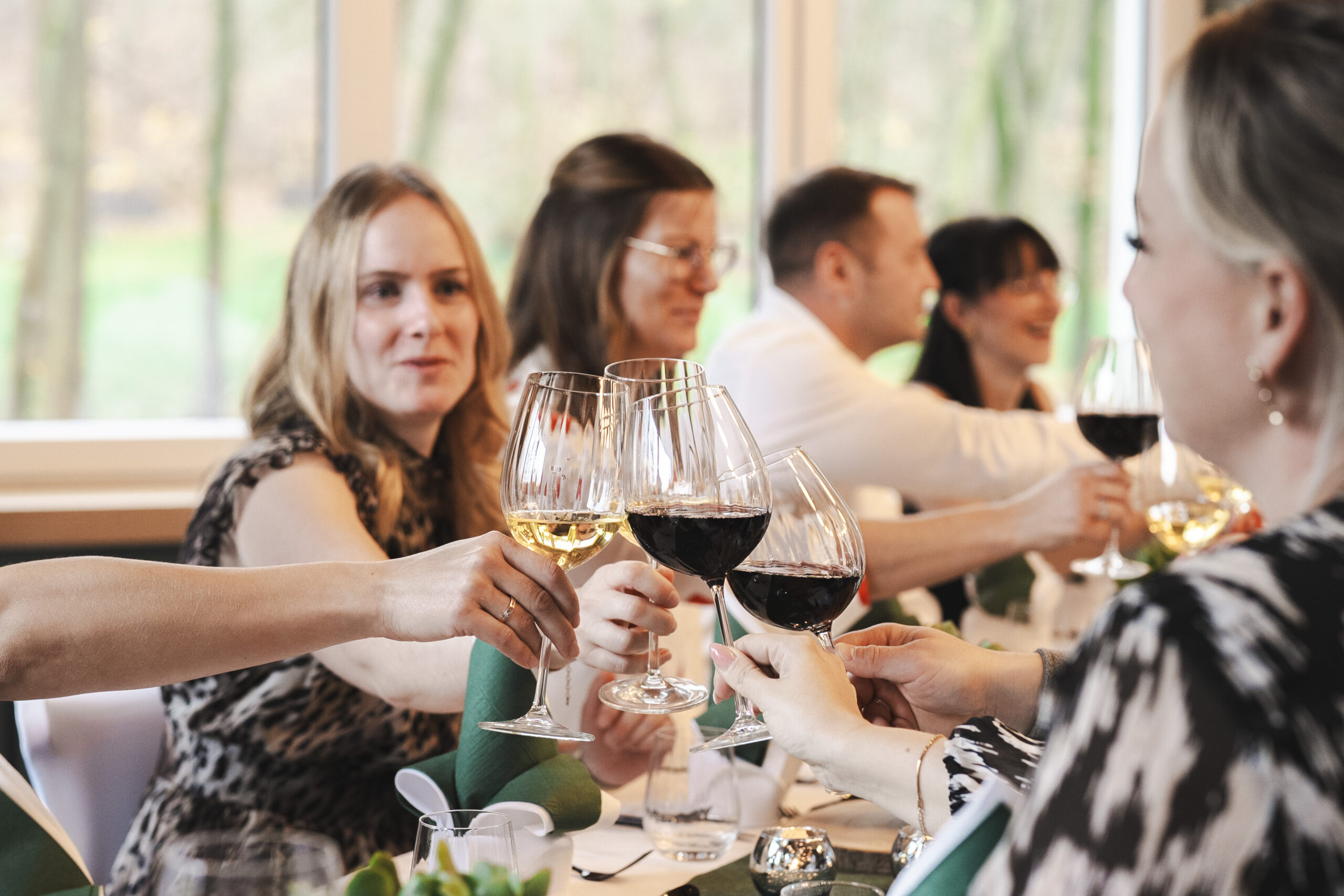 Gäste feiern im Selketal Resort