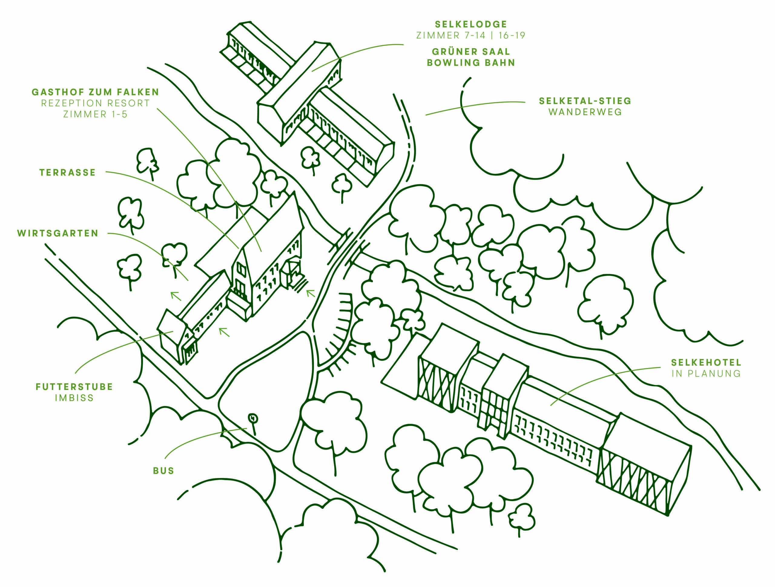 Lageplan Falk & Frei Selketal Resort